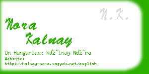 nora kalnay business card